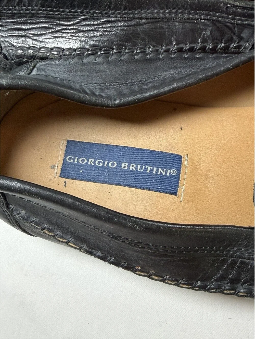 Giorgio Brutini Black Leather Bit Loafers Men's Dress Shoes Size 13